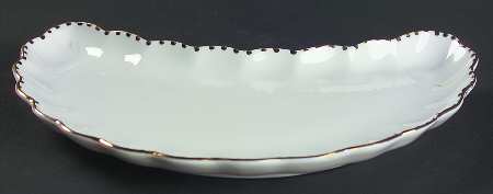 Old Grecian Flute Gold (Gold Dots On Edge) Crescent Salad Plate