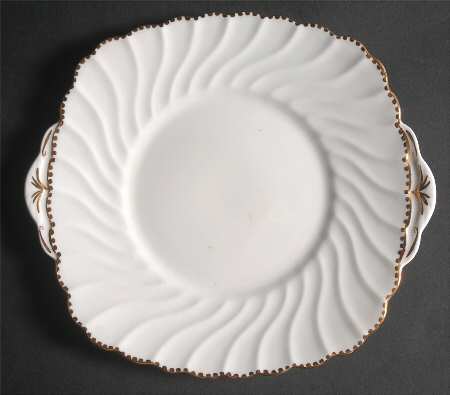 Old Grecian Flute Gold (Gold Dots On Edge) Cake Plate