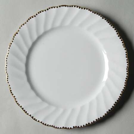 Old Grecian Flute Gold (Gold Dots On Edge) Dessert/Pie Plate