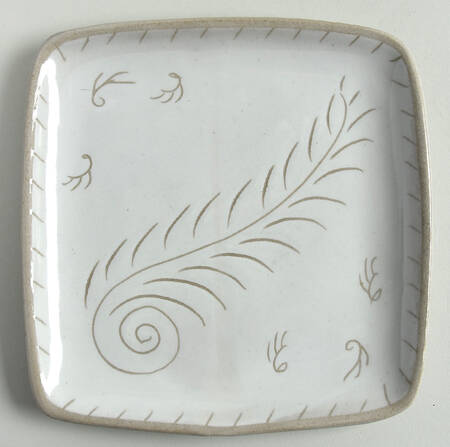 Feather Square Luncheon Plate