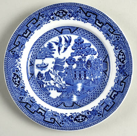 Willow Blue Salad Plate by Globe Pottery (England)