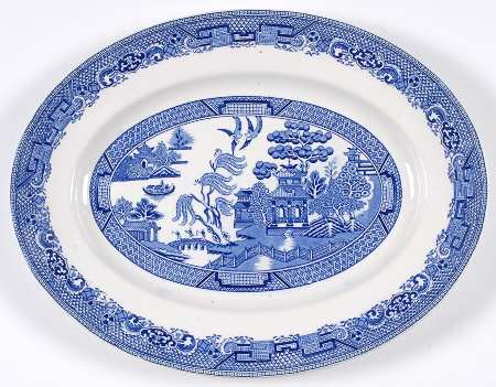 Willow Blue 14" Oval Serving Platter