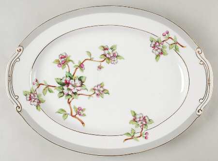Apple Blossom 16" Oval Serving Platter