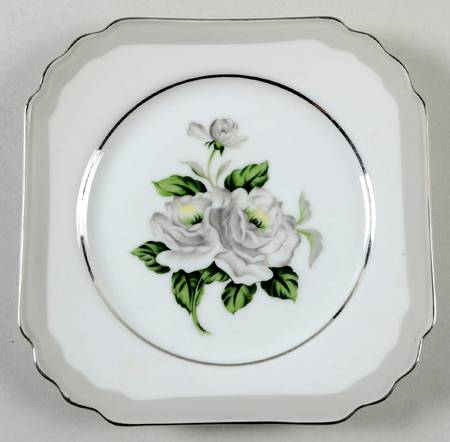 First Love (Platinum Trim) Square Salad Plate