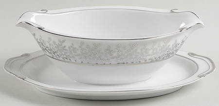 Star Dust Gravy Boat with Attached Underplate