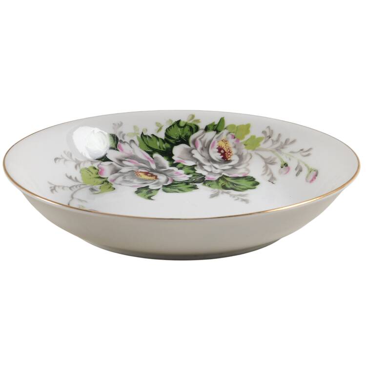 White Dahlia Coupe Soup Bowl