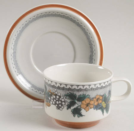 Burgund Flat Cup & Saucer Set