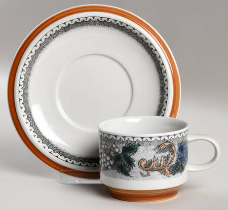 Burgund Flat Demitasse Cup & Saucer Set