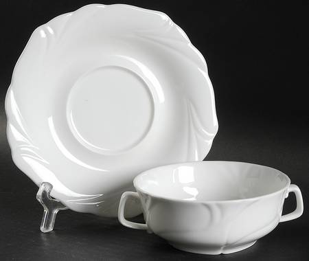 Etoiles Flat Cream Soup Bowl & Saucer Set