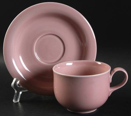 Meridian Pink Flat Cup & Saucer Set