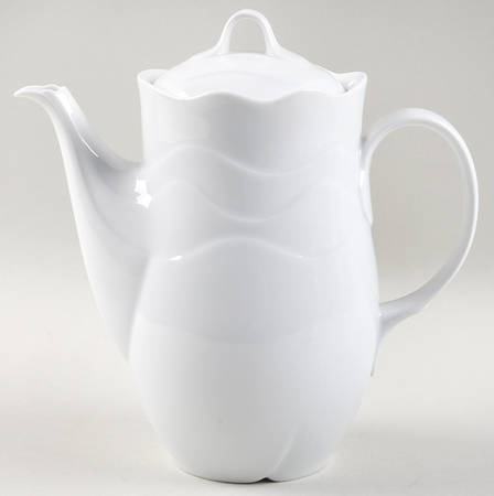 Plaza White Coffee Pot & Lid