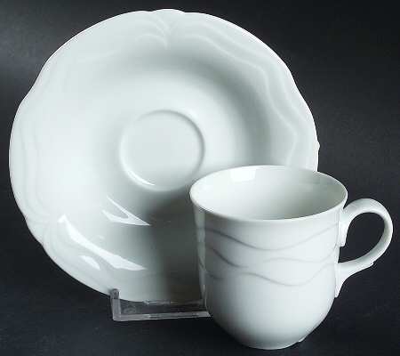 Plaza White Flat Demitasse Cup & Saucer Set