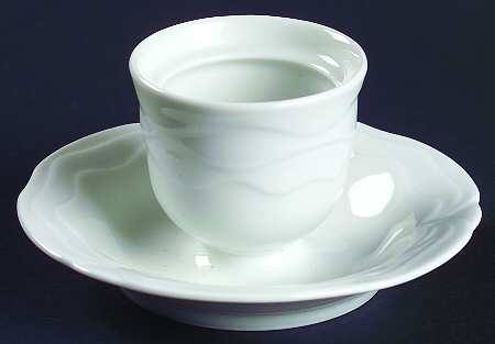 Plaza White Egg Cup with Attached Underplate