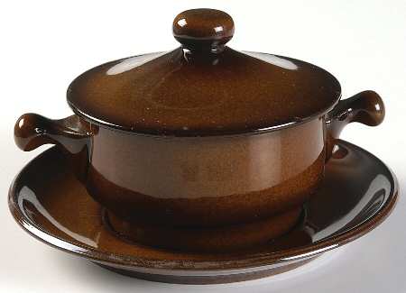 Tobago Cream Soup Bowl & Saucer Set with Lid