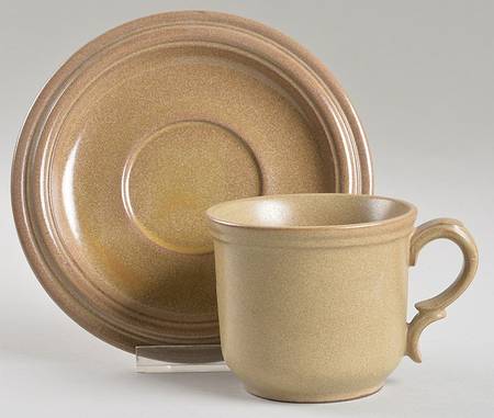 Tyrol Tan Flat Cup & Saucer Set