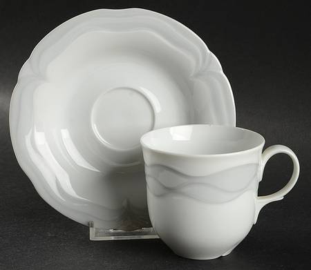 Zamora Gray Flat Cup & Saucer Set