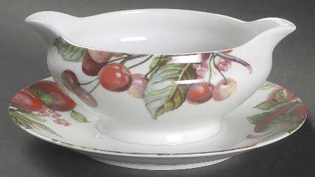 Compote Gravy Boat with Attached Underplate