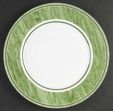 Faux Bois Green Service Plate (Charger)