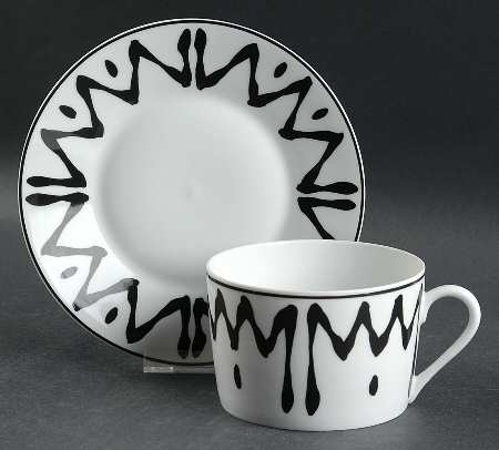 Florida Black Oversized Cup & Saucer Set