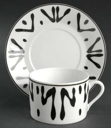 Florida Black Flat Cup & Saucer Set