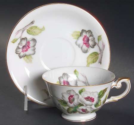 Apple Blossom Footed Cup & Saucer Set