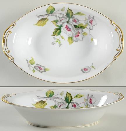 Apple Blossom 11" Oval Vegetable Bowl