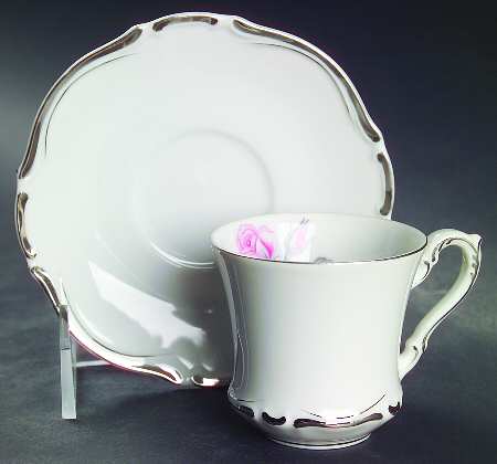 Elegante Flat Demitasse Cup & Saucer Set