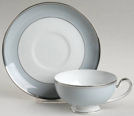 Graymont (Platinum Trim) Footed Cup & Saucer Set