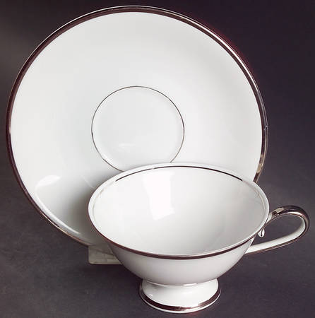 Weddingband Footed Cup & Saucer Set