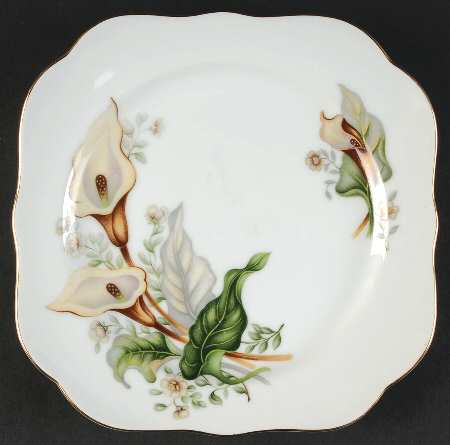 Wood Lily Square Salad Plate