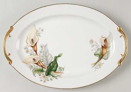 Wood Lily 12" Oval Serving Platter