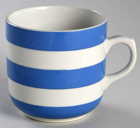 Cornish Blue White (Shield and TG Green) Flat Cup