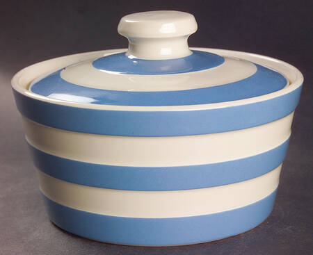 Cornish Blue White (Shield and TG Green) Butter Tub & Lid