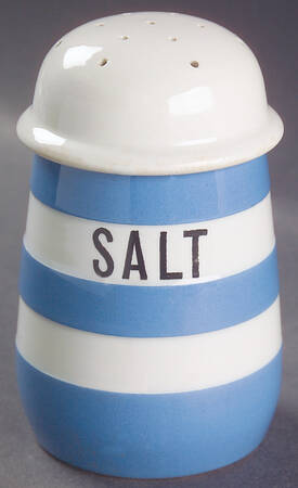 Cornish Blue White (Shield and TG Green) Salt Shaker & Lid