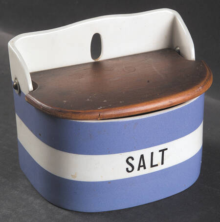 Cornish Blue White (Shield and TG Green) Salt Box & Lid