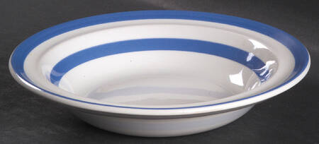 Cornish Blue White (Shield and TG Green) Rim Fruit/Dessert (Sauce) Bowl