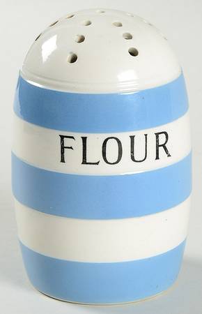 Cornish Blue White (Shield and TG Green) Flour Shaker