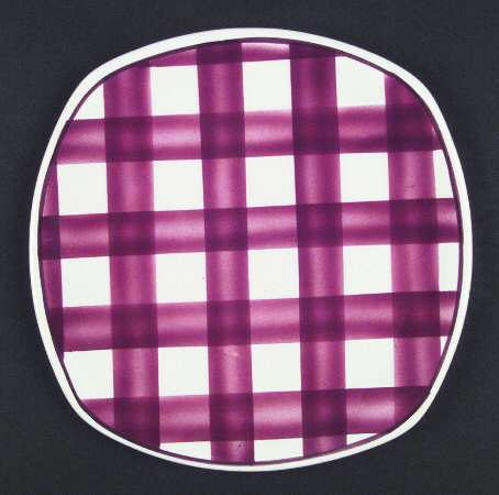 Patio Gingham Maroon Luncheon Plate
