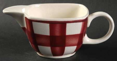 Patio Gingham Maroon Creamer