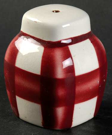 Patio Gingham Maroon Pepper Shaker