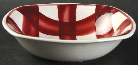 Patio Gingham Maroon Coupe Cereal Bowl