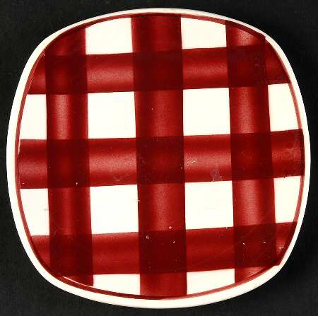 Patio Gingham Maroon Bread & Butter Plate