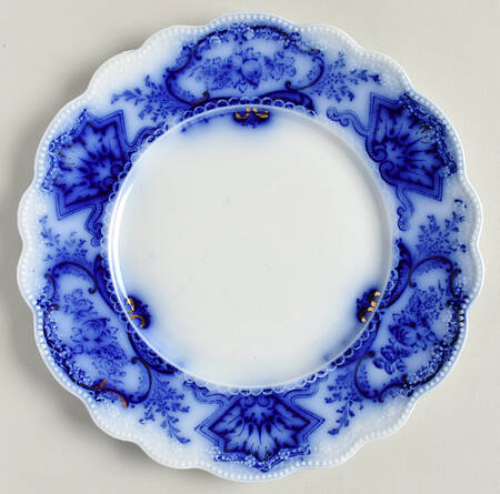 Alaska (Flow Blue, Gold Ring) Luncheon Plate
