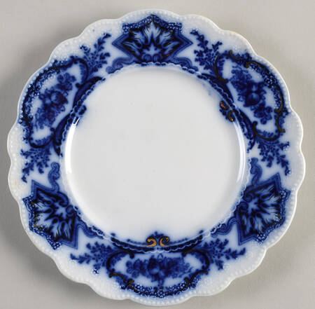 Alaska (Flow Blue, Gold Ring) Bread & Butter Plate