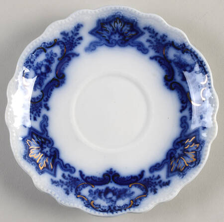 Alaska (Flow Blue, Gold Ring) Saucer