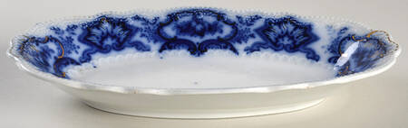 Alaska (Flow Blue, Gold Ring) Relish by Grindley
