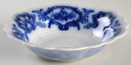 Alaska (Flow Blue, Gold Ring) Coupe Cereal Bowl