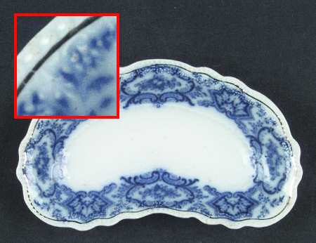 Alaska (Flow Blue, Gold Ring) Bone Dish