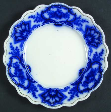 Alaska (Flow Blue, Gold Ring) Salad Plate