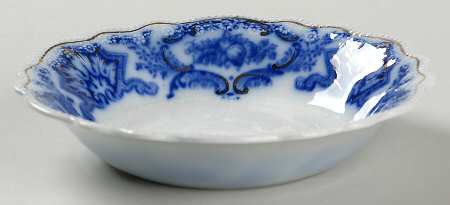 Alaska (Flow Blue, Gold Ring) Fruit/Dessert (Sauce) Bowl by Grindley